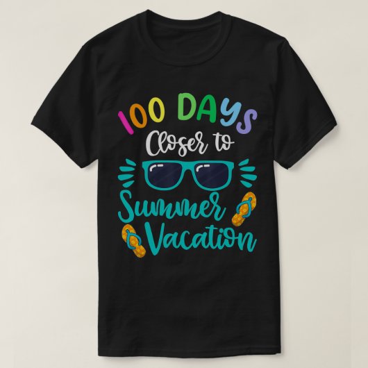 100日の学校先生キッズサマーバケーション Tシャツ (デザイン正面)