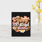 100日の学校先生キッズレトロハッピー100th カード (黄色い花)
