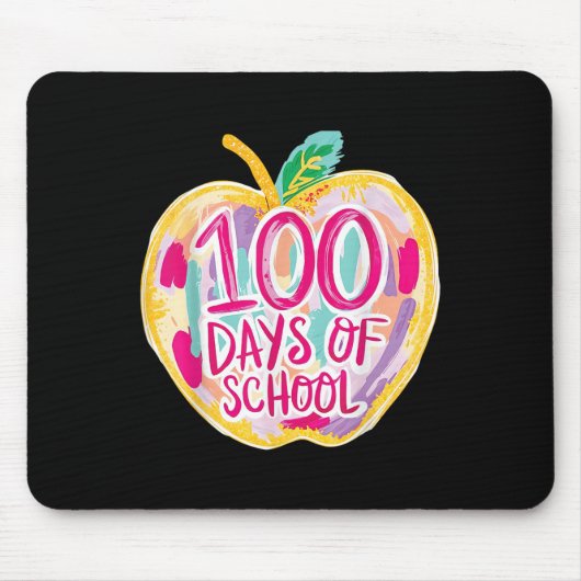 100日の学校先生キッズレトロ マウスパッド (正面)