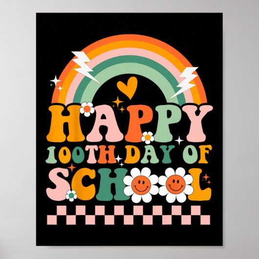 100日の学校先生キッズレトロGroovy 100th ポスター (正面)