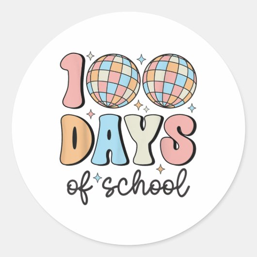 100日の学校先生キッズ100日目 ラウンドシール (正面)