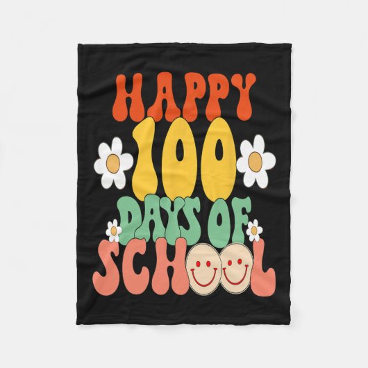 100日の学校先生キッズGroovy Happy100th フリースブランケット (正面)