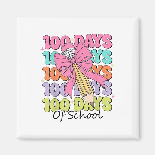 100日の学校先生コケットボウ100日目 マグネット (正面)
