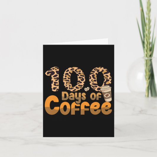 100日の学校先生コーヒー服100日 カード (正面)