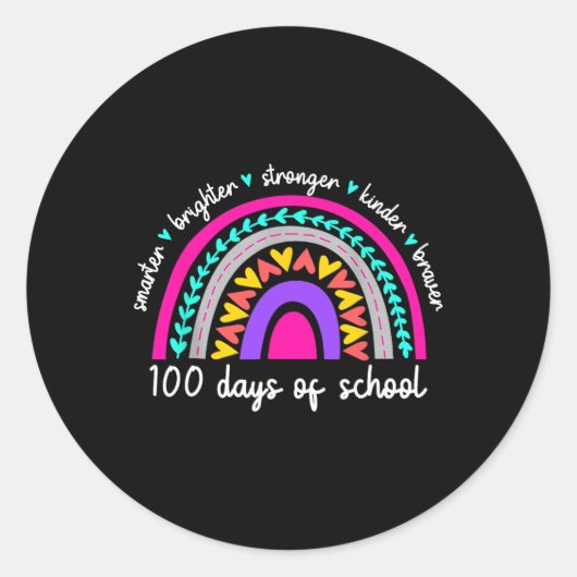 100日の学校先生チームの成長マインドセット削減 ラウンドシール (正面)