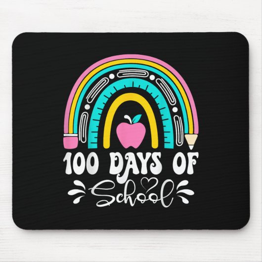100日の学校先生レインボー100日目 マウスパッド (正面)