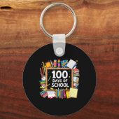 100日の学校先生子供たち幸せ100日Sm キーホルダー (正面)