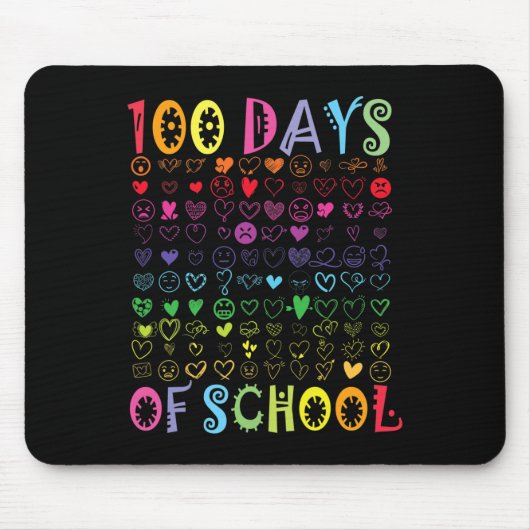100日の学校先生子供の学生少年の女の子1 マウスパッド (正面)