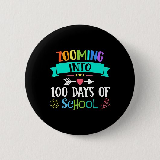 100日の学校先生子供ギフトへ 缶バッジ (正面)