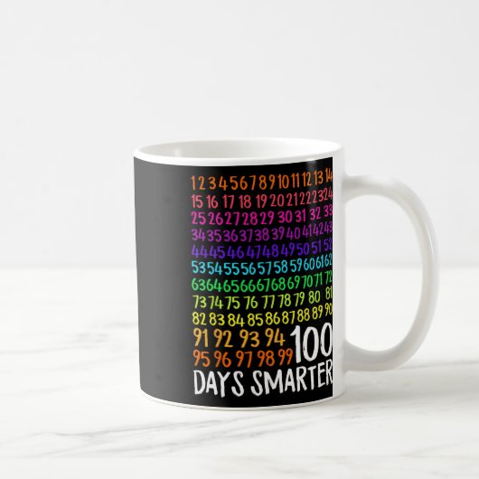 100日の学校先生子供100日数学番号 コーヒーマグカップ (右)
