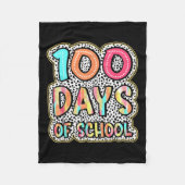 100日の学校先生子供100日目 フリースブランケット (正面)