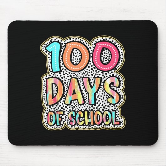 100日の学校先生子供100日目 マウスパッド (正面)
