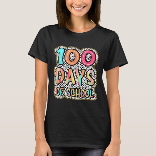 100日の学校先生子供100日目 Tシャツ (正面)