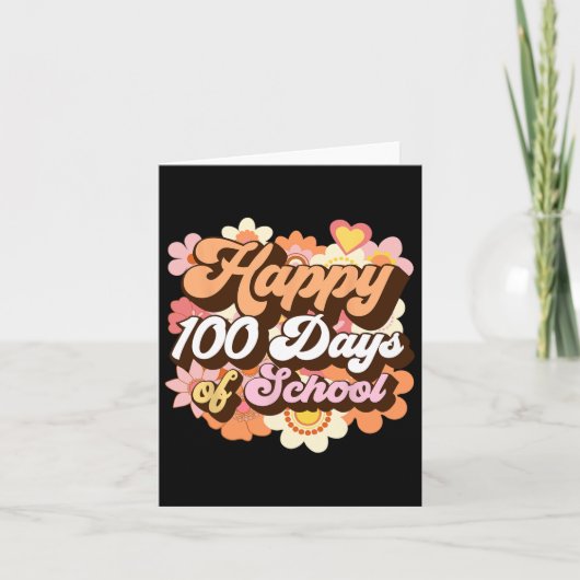 100日の学校先生子供Groovy 100th Day カード (正面)