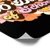 100日の学校先生子供Groovy 100th Day ポスター (角)