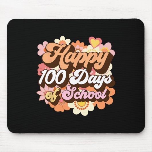 100日の学校先生子供Groovy 100th Day マウスパッド (正面)