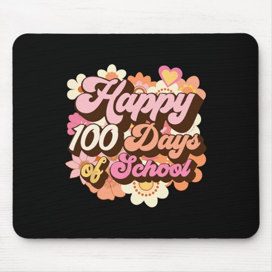 100日の学校先生子供Groovy 100th Day マウスパッド (正面)