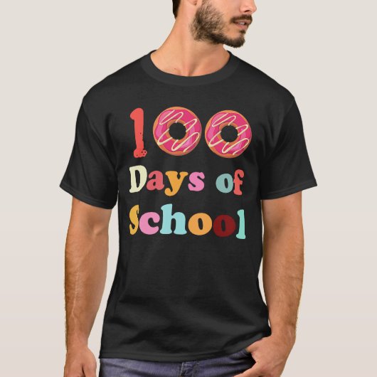 100日の学校先生子供Groovy 100th Day Tシャツ (正面)