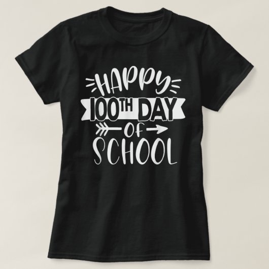 100日の学校先生学生幸せ100日 Tシャツ (デザイン正面)