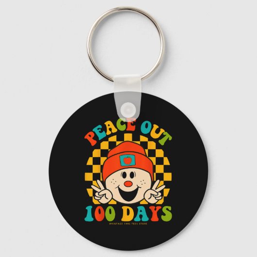 100日の学校先生学生目の平和 キーホルダー (正面)