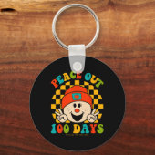 100日の学校先生学生目の平和 キーホルダー (正面)