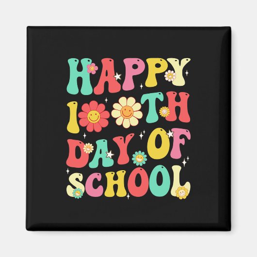 100日の学校先生学生100th Day Sch マグネット (正面)