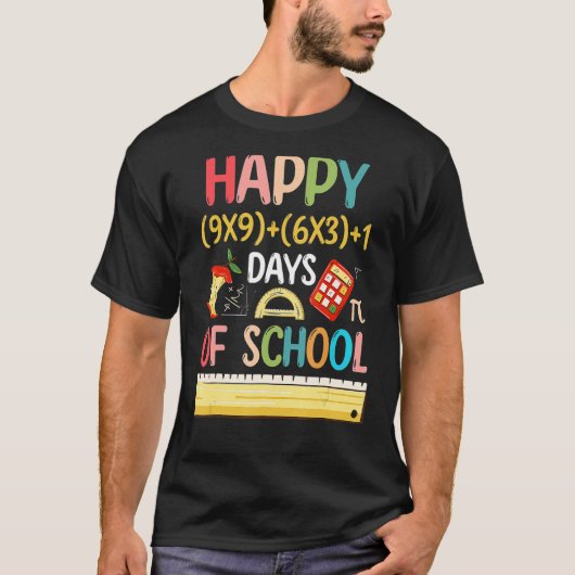 100日の学校先生数学ハッピー100th Day Gi Tシャツ (正面)