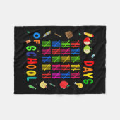 100日の学校先生生最初の100日 フリースブランケット (正面(横))