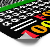 100日の学校先生100日サッカーBo ポスター (角)