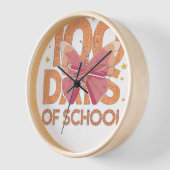 100日の学校女子コケット弓100日目 壁時計 (傾斜)