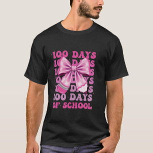 100日の学校女子コケット弓100日目 Tシャツ