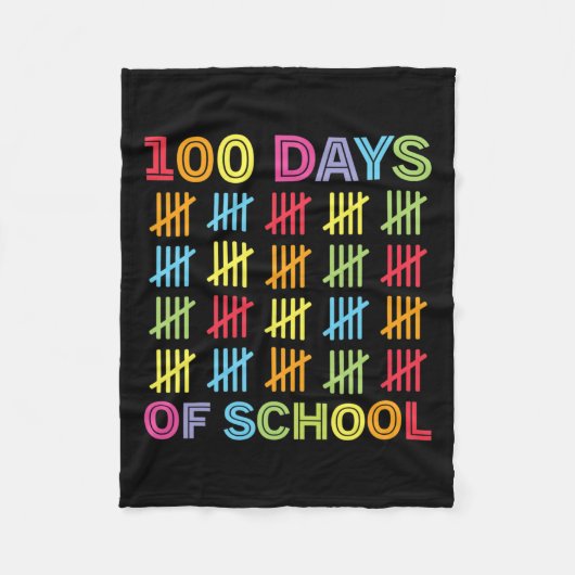100日の学校子供100日目コスタム フリースブランケット (正面)