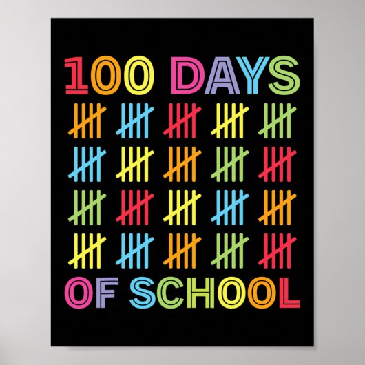 100日の学校子供100日目コスタム ポスター (正面)