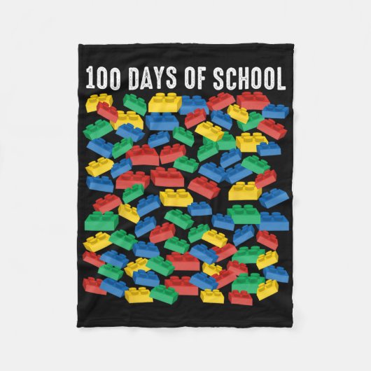 100日の学校建物ブロックMaster Builder フリースブランケット (正面)