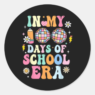 100日の学校時代レトロディスコ100日目 ラウンドシール