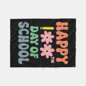 100日の学校楽しい100日目教え フリースブランケット (正面(横))
