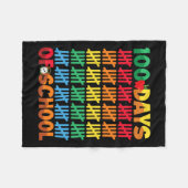 100日の学校楽しい100日目教え フリースブランケット (正面(横))