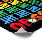 100日の学校楽しい100日目教え ポスター (角)