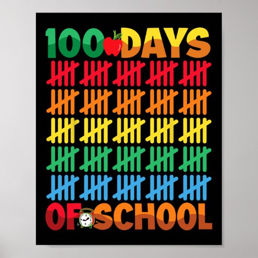 100日の学校楽しい100日目教え ポスター (正面)