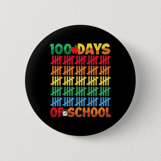 100日の学校楽しい100日目教え 缶バッジ (正面)