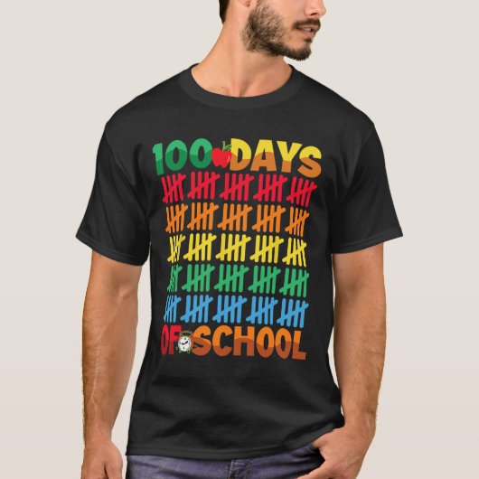 100日の学校楽しい100日目教え Tシャツ (正面)