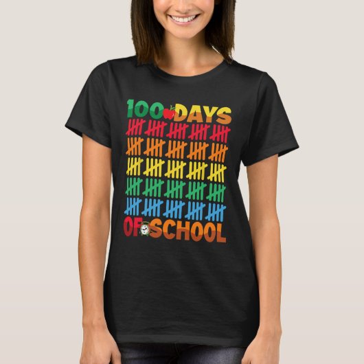 100日の学校楽しい100日目教え Tシャツ (正面)