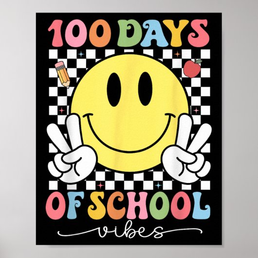 100日の学校生活かわいいスマイル顔100th ポスター (正面)