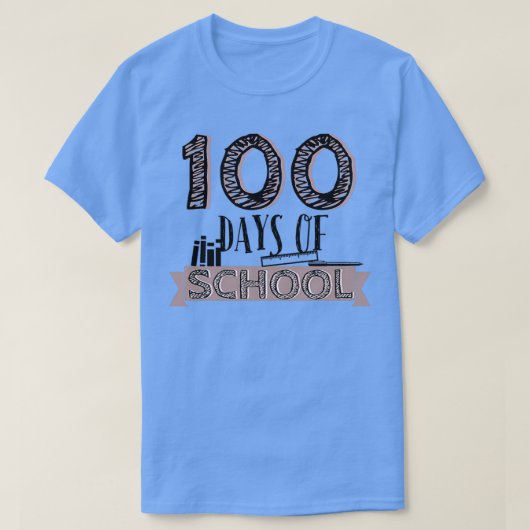 100日の学校用シャツギフト先生・スタッド Tシャツ (デザイン正面)