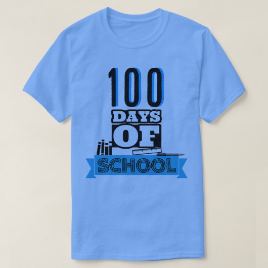 100日の学校用シャツギフト先生・スタッド Tシャツ (デザイン正面)