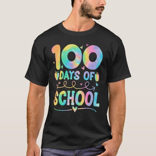 100日の学校絞り染め100日目の学校のギル Tシャツ (正面)