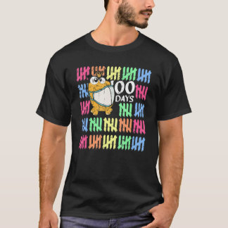 100日の学校顔マスク先生学生Quara Tシャツ