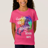 100日の学校魔法ユニコパーソナライズされたーン Tシャツ (正面)