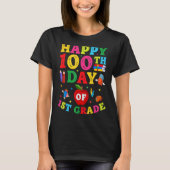 100日の学校1年生の子供の女の子の男の子100th tシャツ (正面)