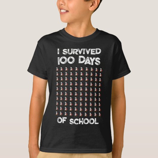 100日の学校100ペンギンデザイン Tシャツ (正面)